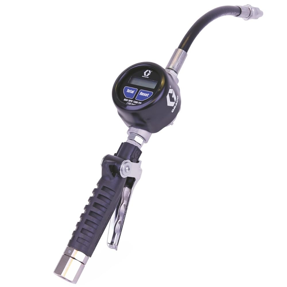 Graco Em8 Electronic Manual Oil/Anti-Freeze Meter, Flexible Extension, 1/2' Inlet - Npt