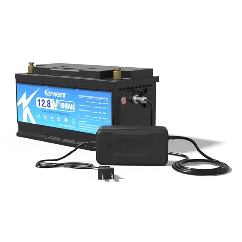 Kepworth 12V 100Ah Lifepo4 Battery Lithium Iron Phosphate Battery Up To 7000 Deep Cycle With Bms For Campers Rv Solar Marine Golf Carts, Emergency Power, Run In Series Or Parallel