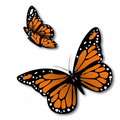 Monarch Butterflies Set Of 2 Vinyl Sticker - Car Window Bumper Laptop - Select Size