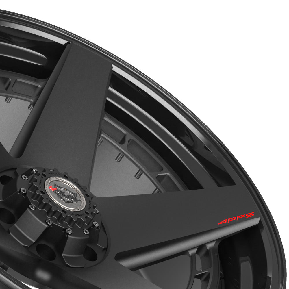 22" 22x10 4PLAY Forged Wheel for GM-Ford-Lincoln-Nissan-Toyota 4PF5 - Gloss Black Barrel with Matte Center