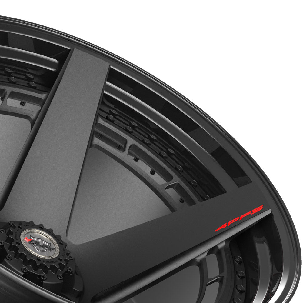 24" 24x14 4PLAY Forged Wheel for GM-Ford-Lincoln-Nissan-Toyota 4PF5 - Gloss Black Barrel with Matte Center