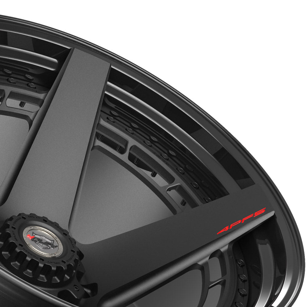 24" 24x14 4PLAY Forged Wheel for Chevy-GMC 4PF5 - Gloss Black Barrel with Matte Center