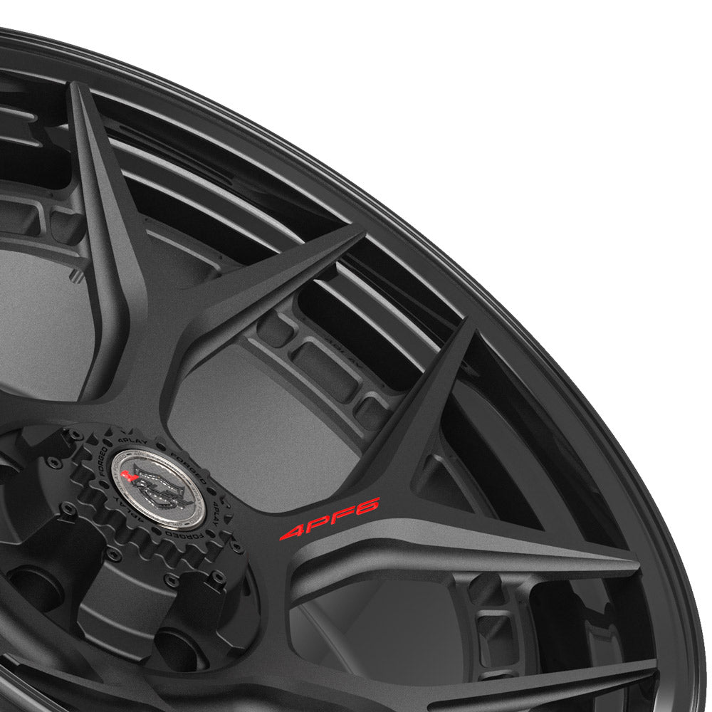 22" 22x10 4PLAY Forged Wheel for Ram-Dodge-Jeep-GM-Ford 4PF6 - Gloss Black Barrel with Matte Center