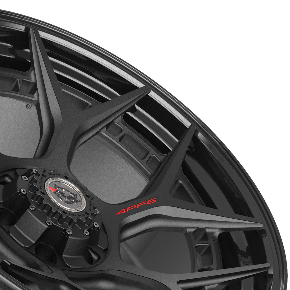 22" 22x10 4PLAY Forged Wheel for GM-Ford-Lincoln-Nissan-Toyota 4PF6 - Gloss Black Barrel with Matte Center