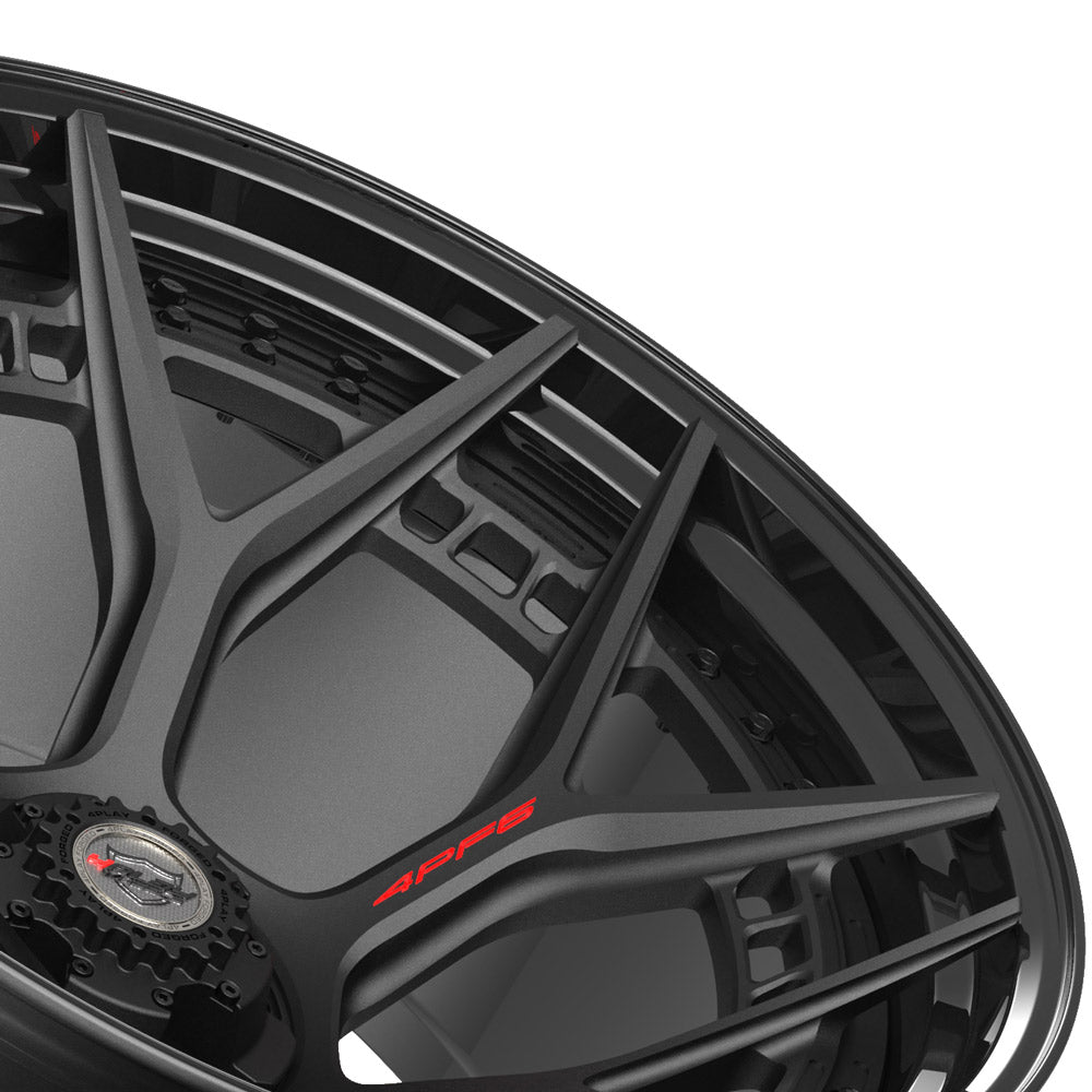24" 24x14 4PLAY Forged Wheel for Ram-Dodge-Jeep-GM-Ford 4PF6 - Gloss Black Barrel with Matte Center