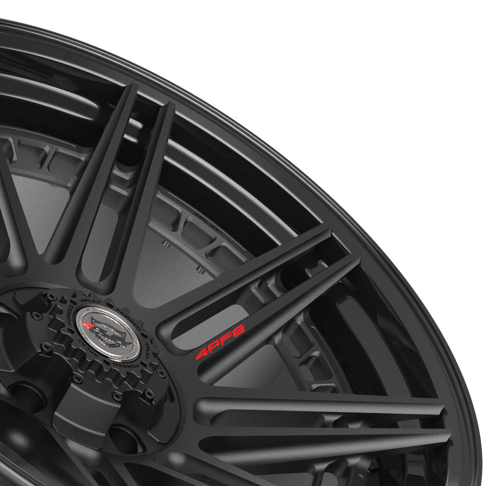 22" 22x10 4PLAY Forged Wheel for Ram-Dodge-Jeep-GM-Ford 4PF8 - Gloss Black Barrel with Matte Center