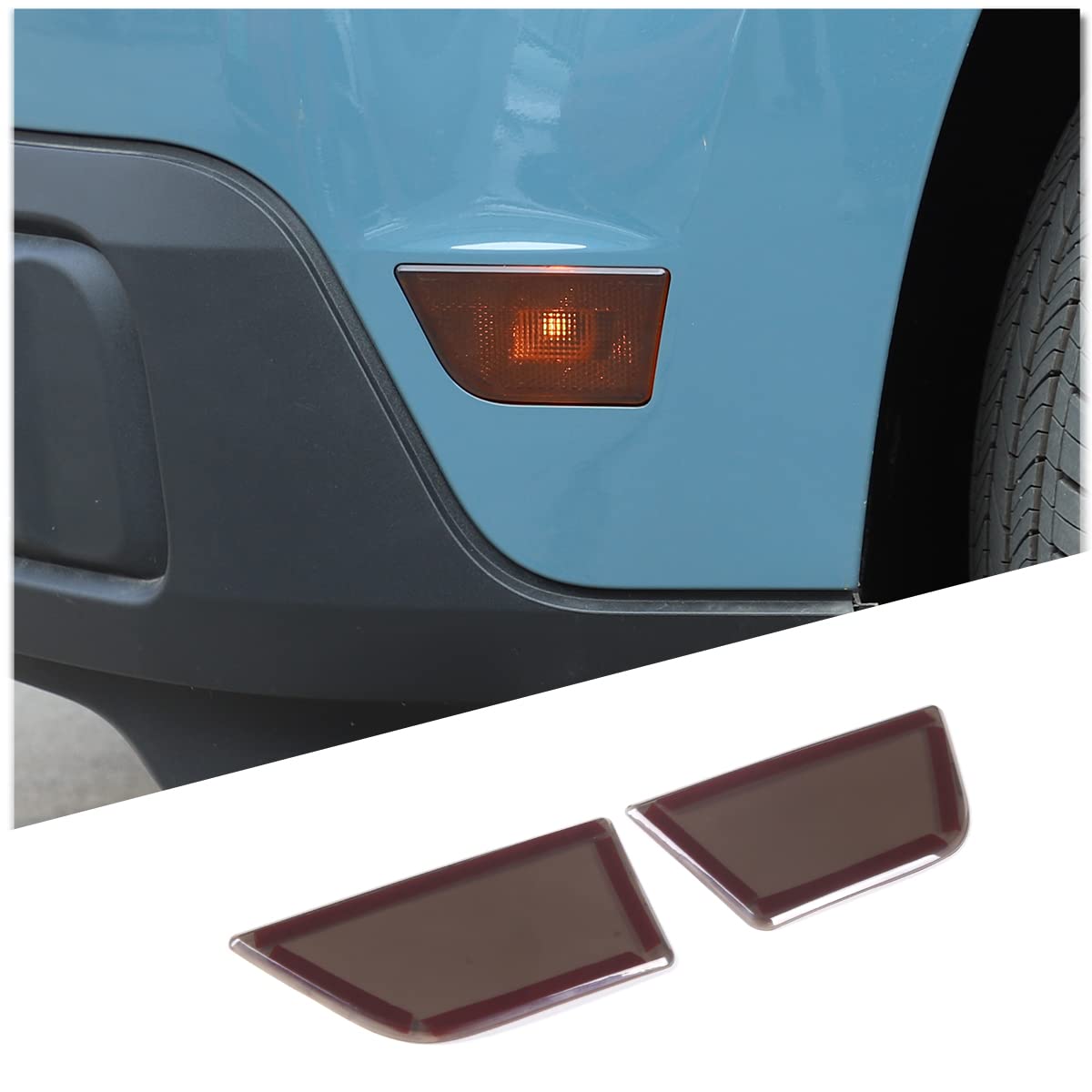 Toycidfg Black Front Bumper Turn Signal Park Marker Lights Lamps Cover Trim For Ford Maverick 2022-2024, Transparent Light Cover Accessories