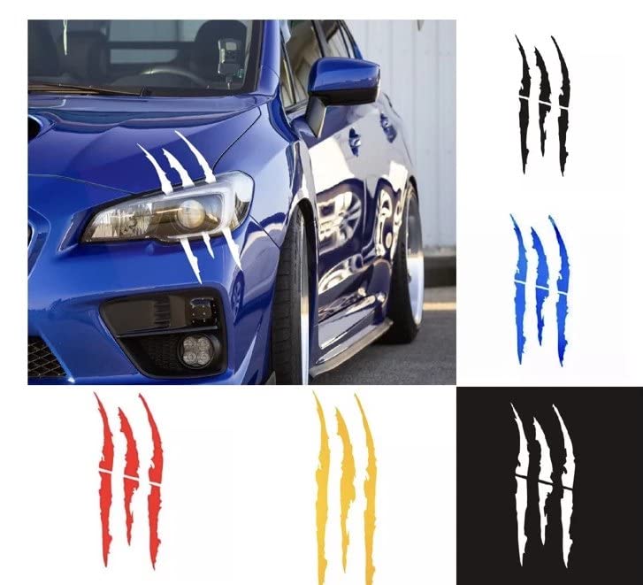 Car Stickers Reflective Monster Claw Scratch Marks Headlight Bumper Sticker Waterproof Decal (Black)