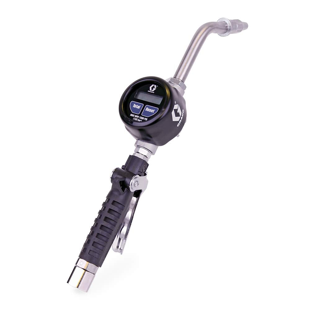 Graco Lubrication Equipment - 25C903 Em8 Electronic Manual Oil/Anti-Freeze Meter, Rigid Extension, 1/2' Inlet - Npt