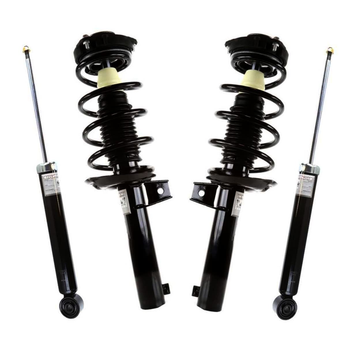 Autoshack Front & Rear Complete Struts Coil Springs And Shock Absorbers Set 4 Replacement For Audi A3 Quattro Vw Rabbit 2005-2014 Jetta 2006-2010 Passat 2010-2014 Golf 2011-2017 Cc Awd Fwd Suspkg99722