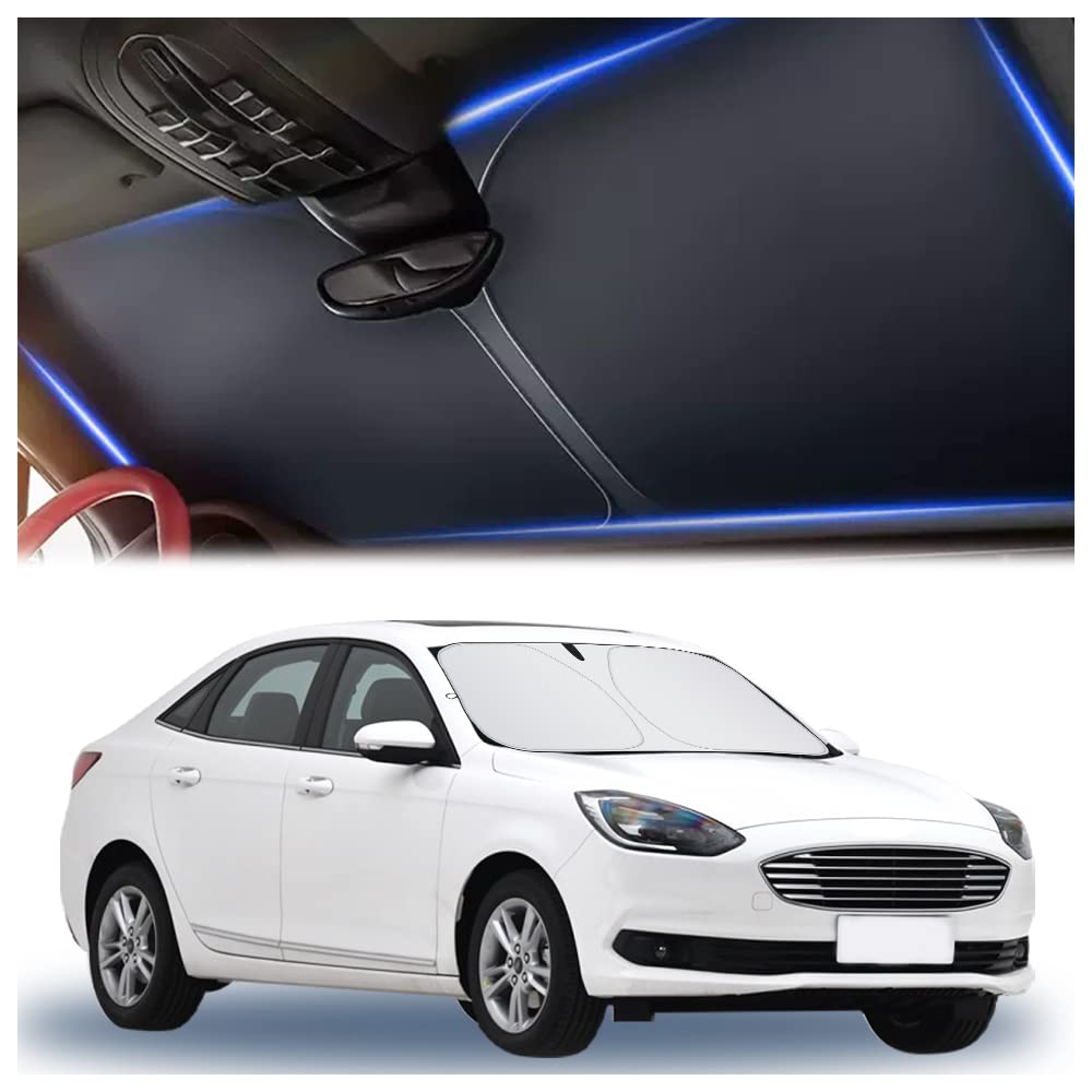 240T Thickened Automotive Glass Sunshade And Comes With Storage Bag,Keep Car Interior Cool,Windshield Sun Shade Fit For Small Cars(M(55.12 * 27.6 Inch)
