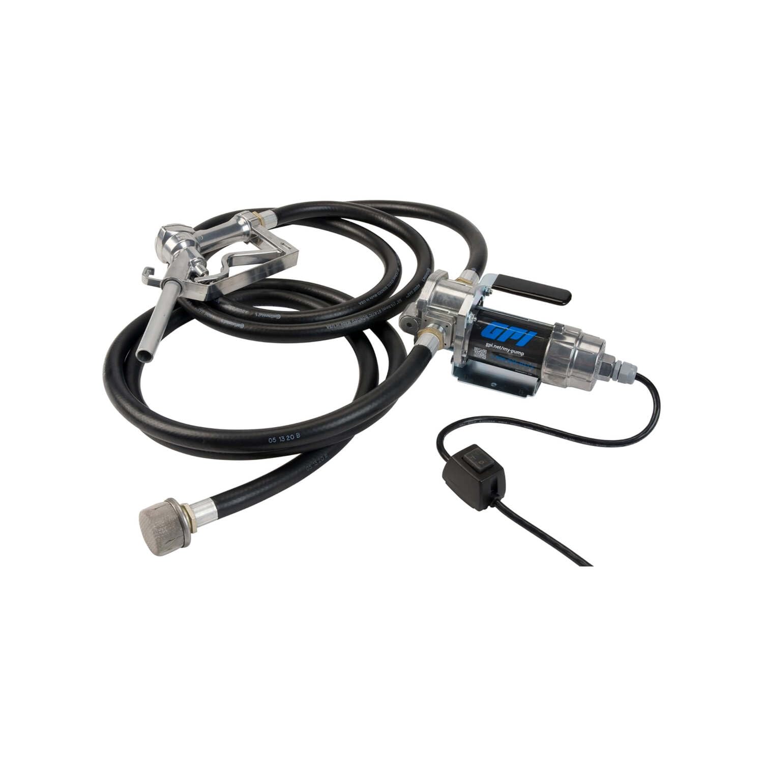 Gpi - G8P Portable Fuel Transfer Pump, Manual Shut-Off Nozzle, 8 Gpm, 12 Volt (147000-01)