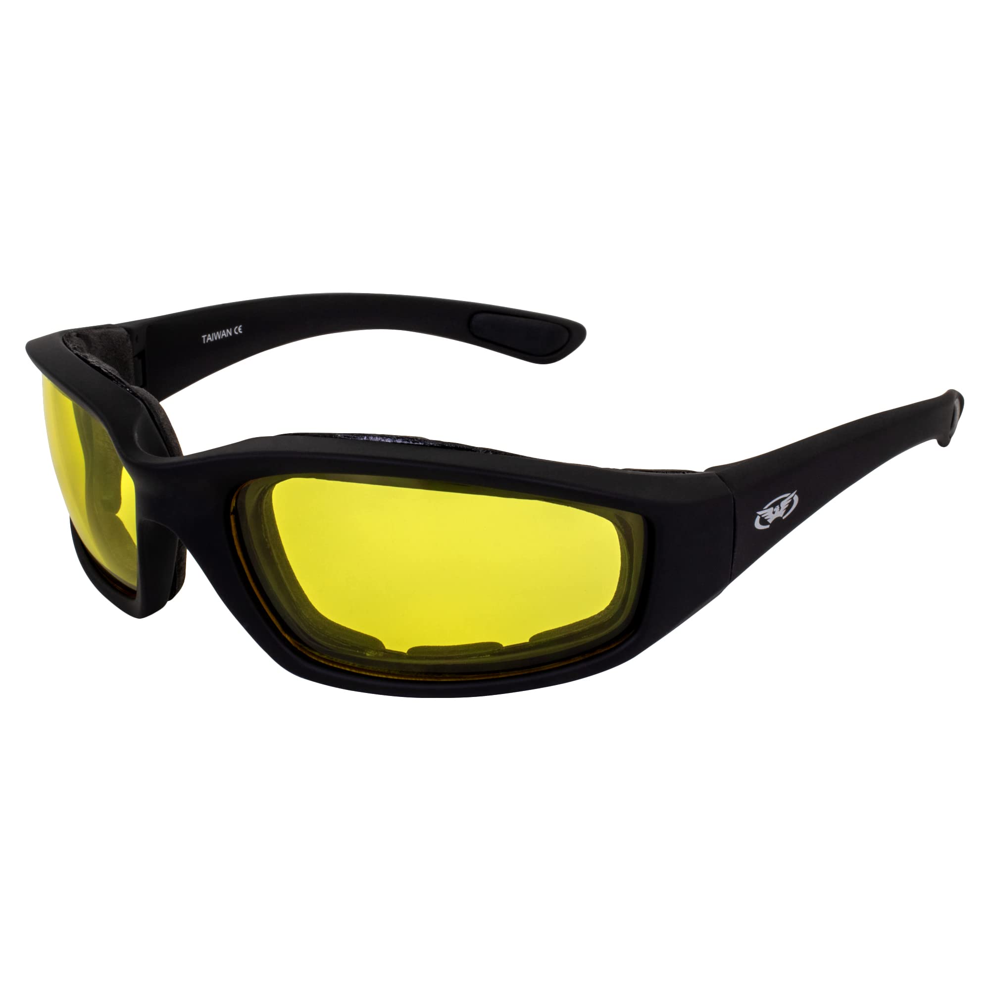 Global Vision Kickback Photochromic - Light Adjusting Yellow Tint To Smoke Lens - Padded Motorcycle Sunglasses