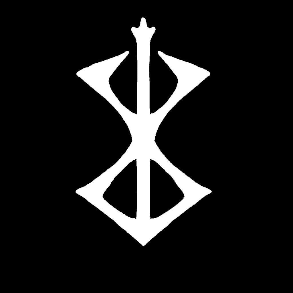 The White 5X3' Berserker (Or Berserks) Champion Norse Warrior Symbol Decal - Sticker