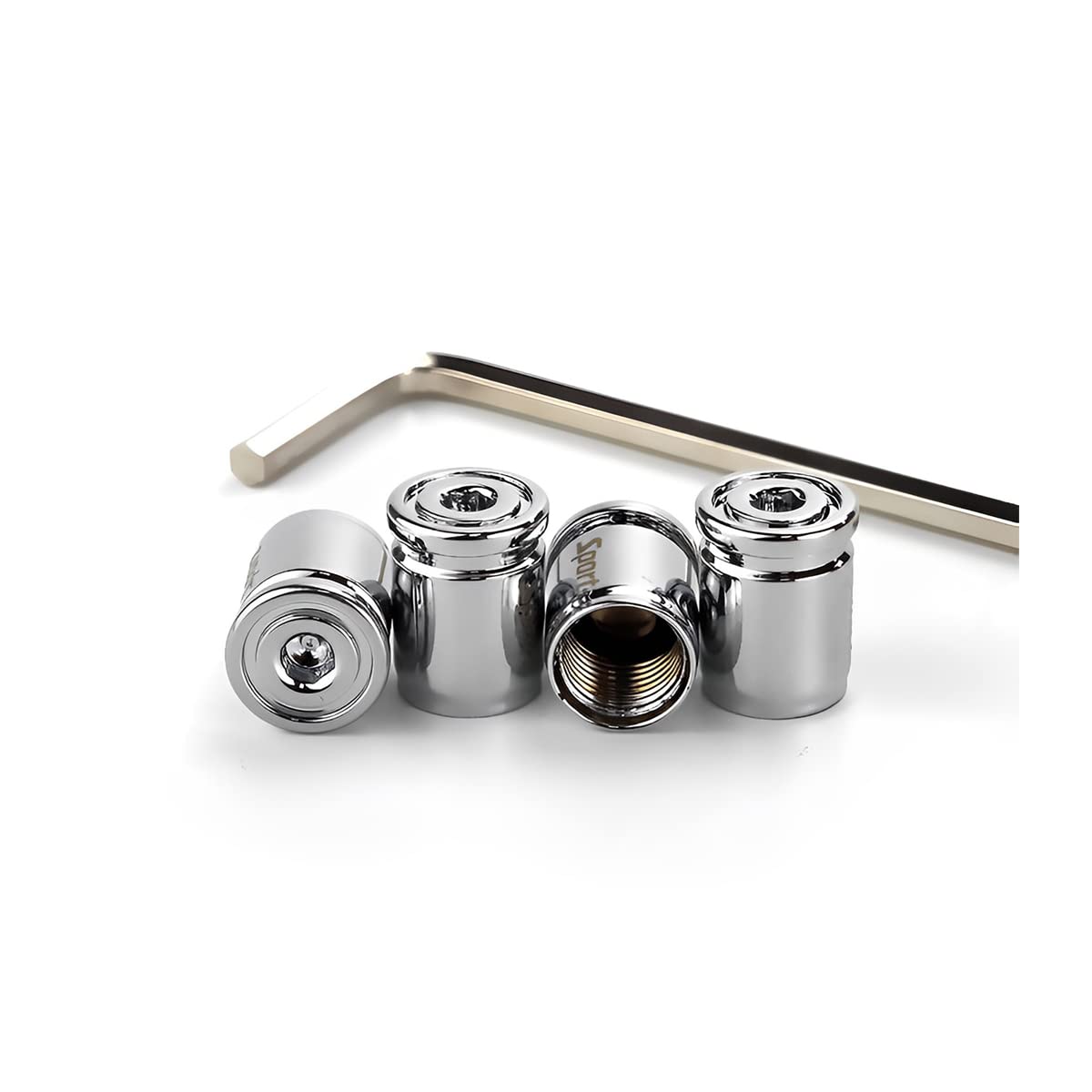 Tire Valve Stem Cap, Anti-Theft Design Zinc Alloy Stem Covers, 4 Pcs Auto Wheel Cap Sets With Rubber Seal, Universal Vehicle Accessories Fit For Cars, Trucks, Motorcycles, Bicycles (Silver)