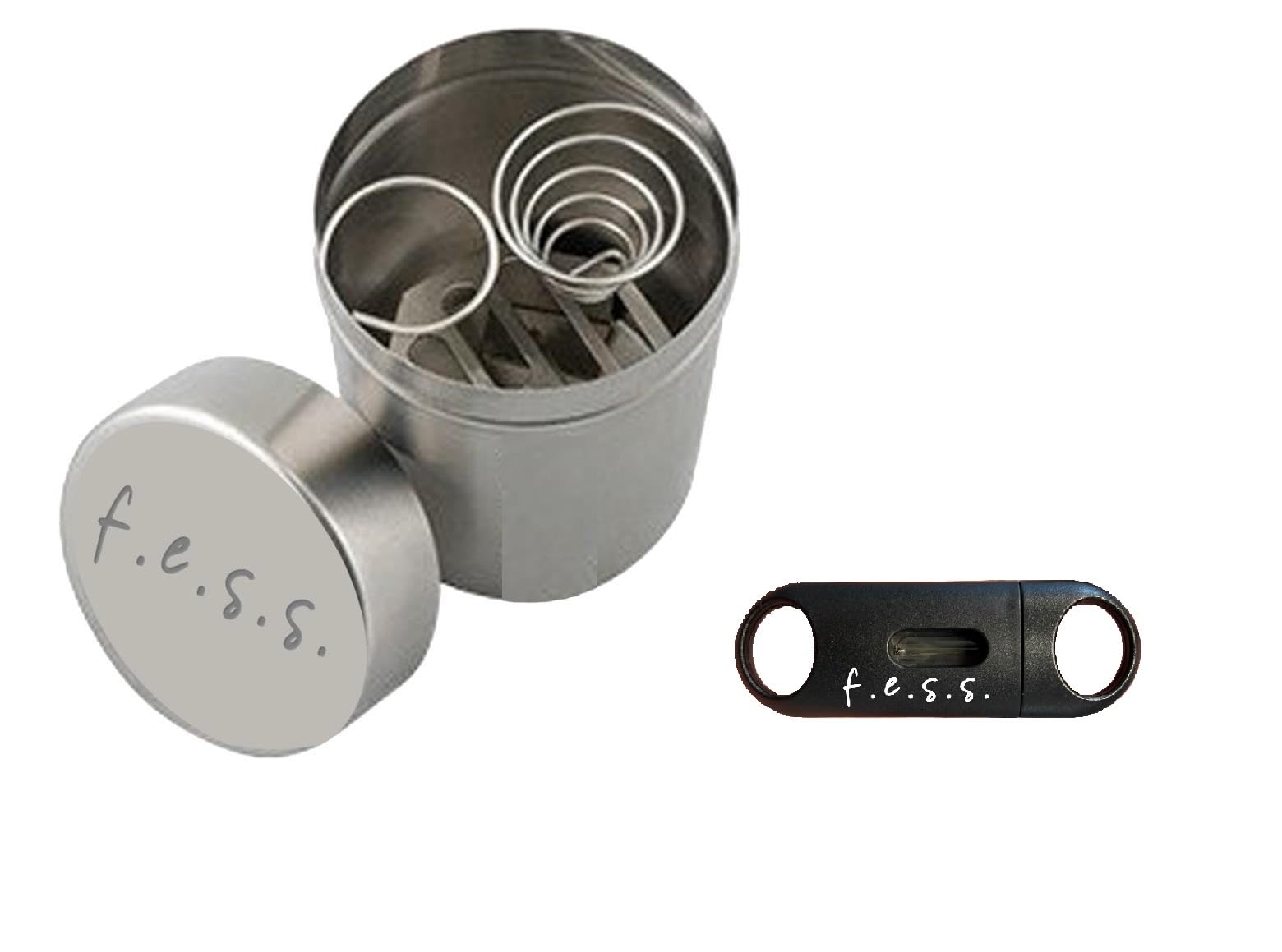 F.E.S.S. Car Ashtray Can Portable Cigar Cigarette Travel Ashtray Fits In Cup Holder With Fess V Cut Cigar Cutter