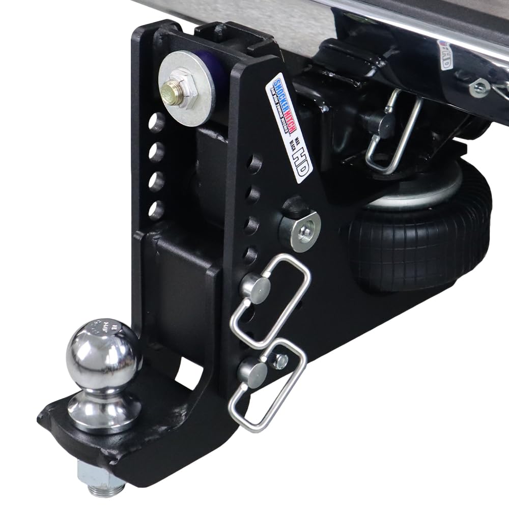 Shocker Hd Max Black Air Drop Hitch 4-1/2'- 8-1/2' Drop, Fits 2' Hitch, Has 2-5/16' Ball