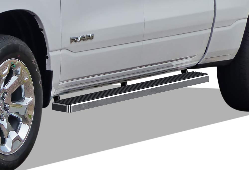 Aps (304 Stainless Steel Polished Silver 5 Inches) Running Boards Nerf Bars Steps Compatible With Ram 1500 2019-2024 Crew Cab (Will Not Fit 2018 Previous Generation Build In 19-24)