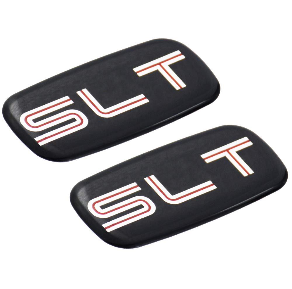 Pair Set Slt Cab Emblem 3D Badge Nameplate Letter Logo Roof Pillar Replacement For 95-07 Yukon Suburban Sierra (Silver/Black)