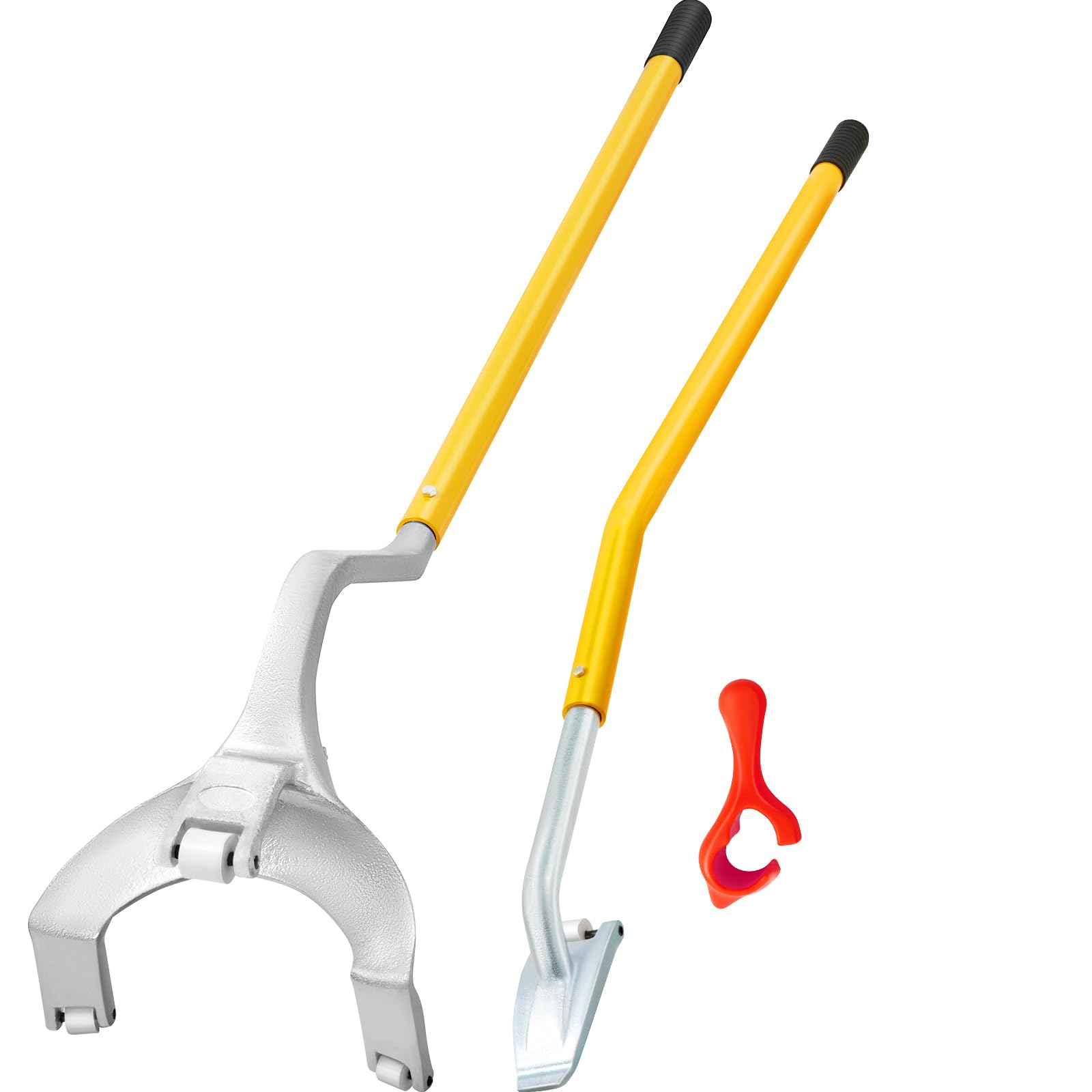 Vevor Mophorn Steel Tire Mount Demount Tool 22.5' To 24.5' Semi Tire Changing Tool With Extra Bead Keeper, Tubeless Truck Bead Breaker Manual Tire Changing Tools For Car Repairing (Yellow)