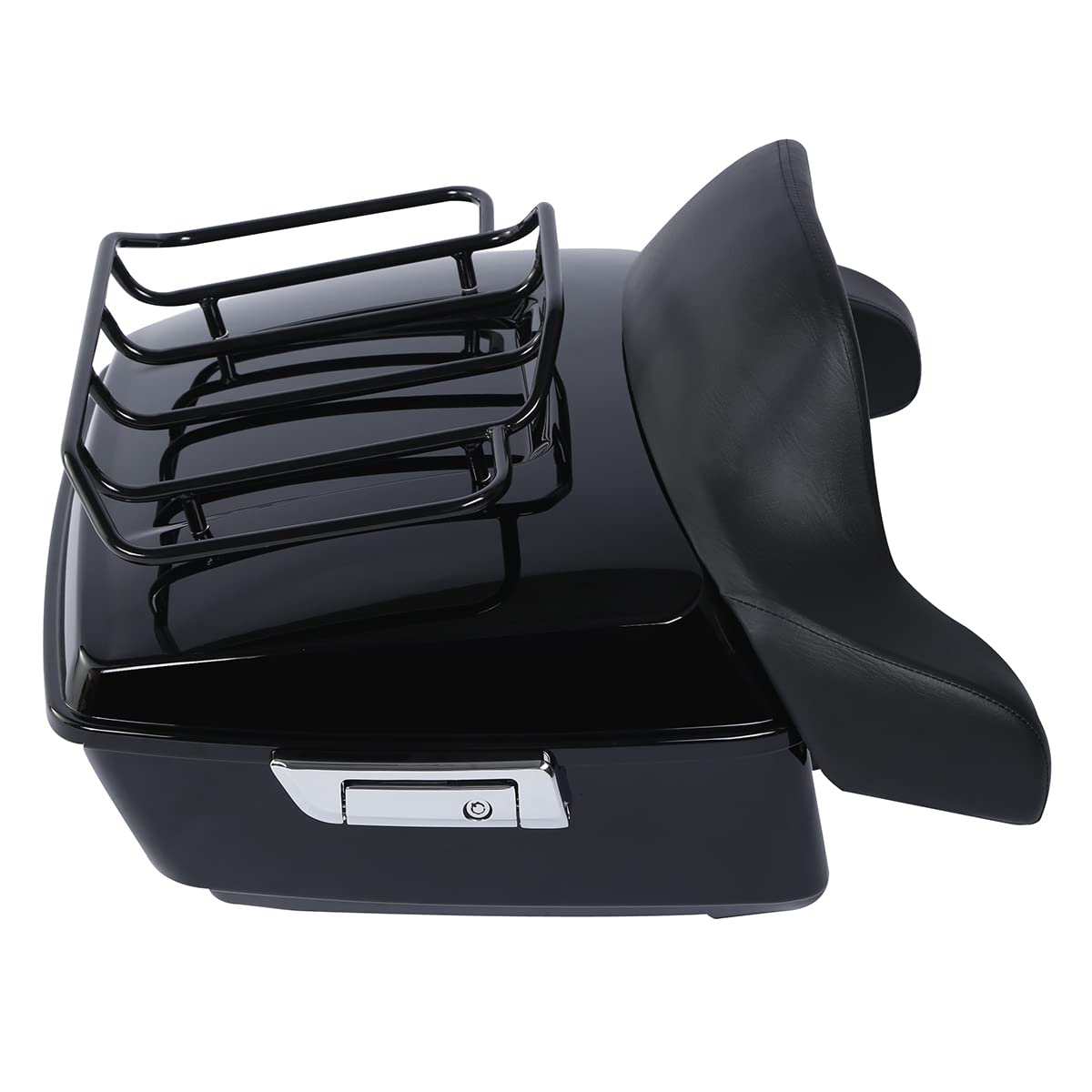 Tct-Motorparts Matte Black 13.7'' King Tour Pack Pak Trunk & Around Backrest Top Luggage Rack Fit For Harley Touring Road King Flhr Street Glide Road Glide Electra Glide Standard 1997-2023