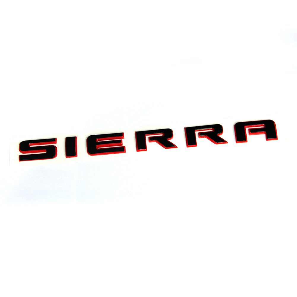 Yoaoo 1X Oem Red Line Sierra Letters Emblem Badge Compatible With 2500Hd 3500Hd Sierra 2011-2019 Denali (Redline)