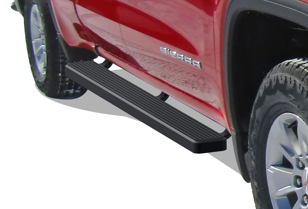 Aps (Black 5In) Steel Nerf Bars Compatible With Silverado Sierra 1500 2019-2024 Extended Cab & 2500 3500 2020-2024 (Exclude 19 1500 Ld)(Silverado 1500 Ltd Sierra 1500 Ld 2022)
