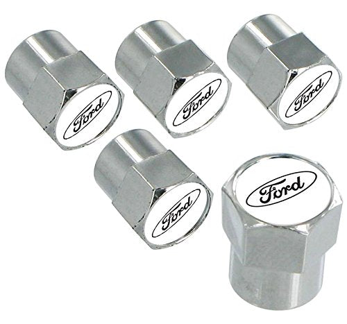 Ford Logo Valve Cap Covers (White)