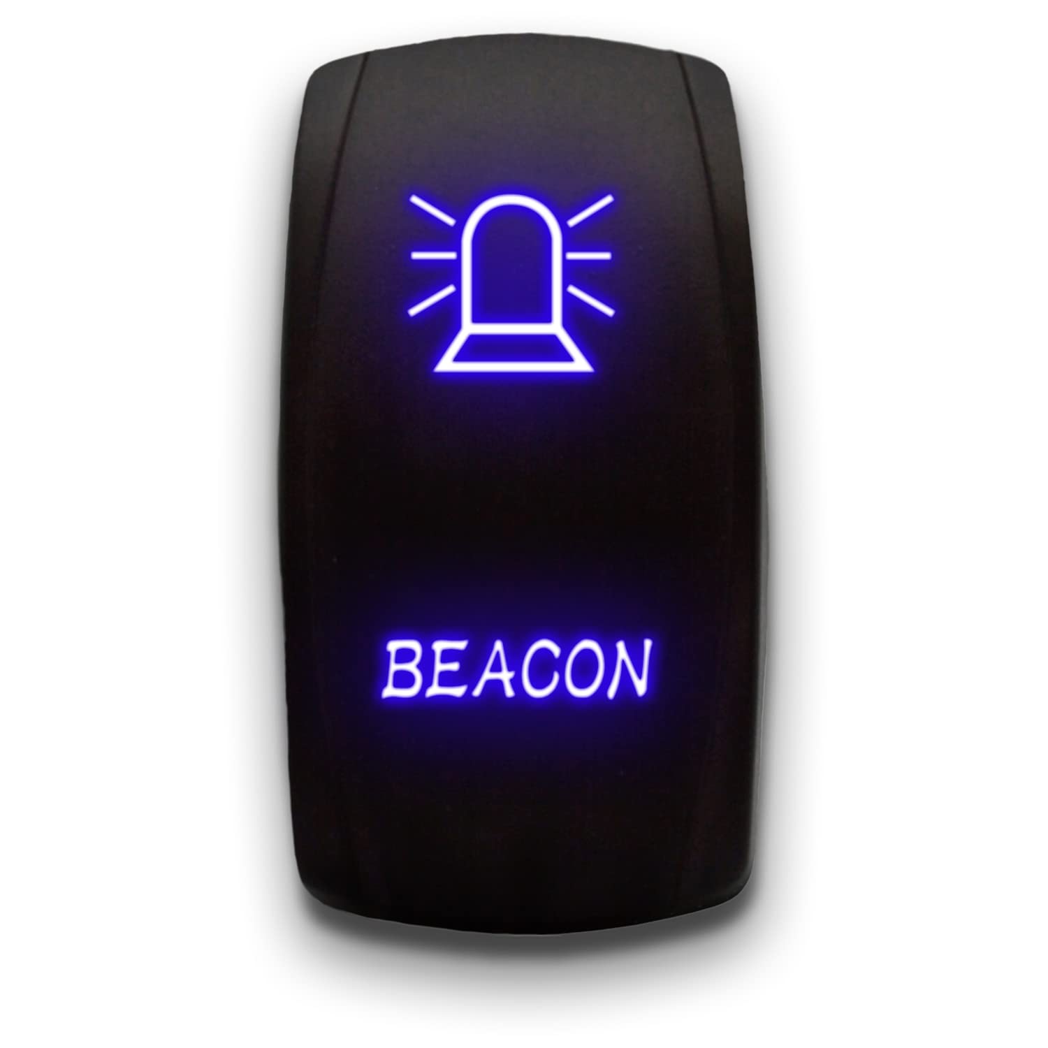 Beacon - Blue - Laser Etched Toggle Switch 20A 12V - Vertical Rocker Switch 5-Pin Dpst