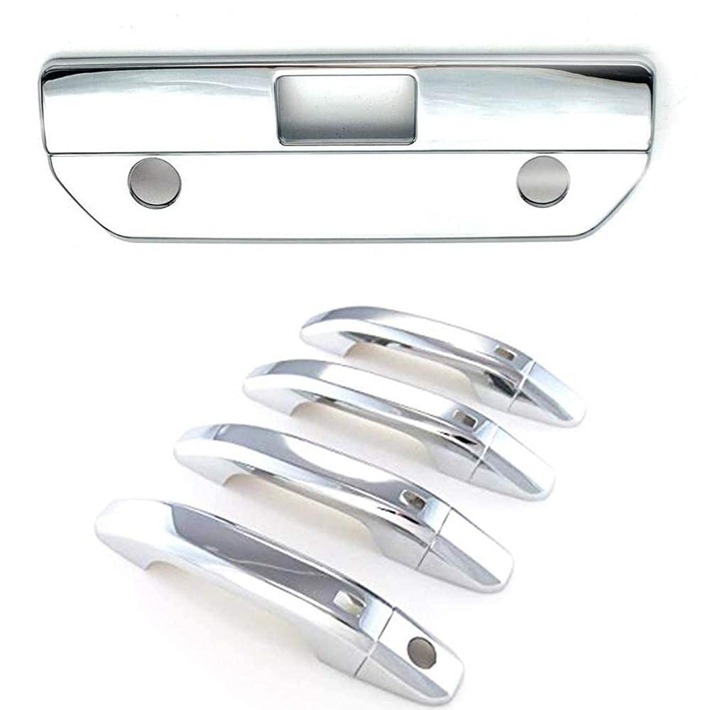 Alittlepanda Alp Triple Chrome Plated Door Handle+Tailgate Cover Overlay Compatible With 2019-2021 Silverado 1500
