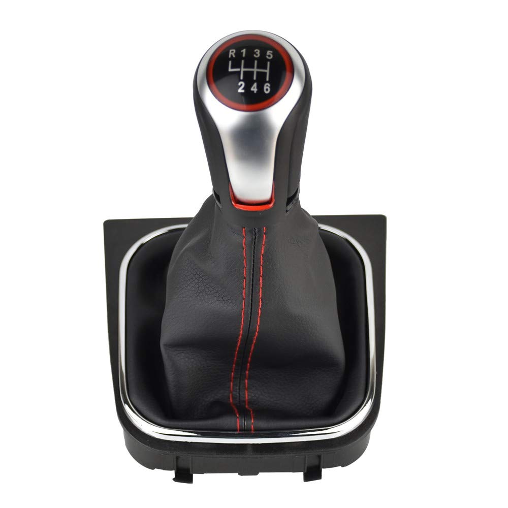 Malcayang 6 Speed Gear Shift Knobs Boot Cover For Golf Mk5 Mk6 Mk7 Scirroco Eos
