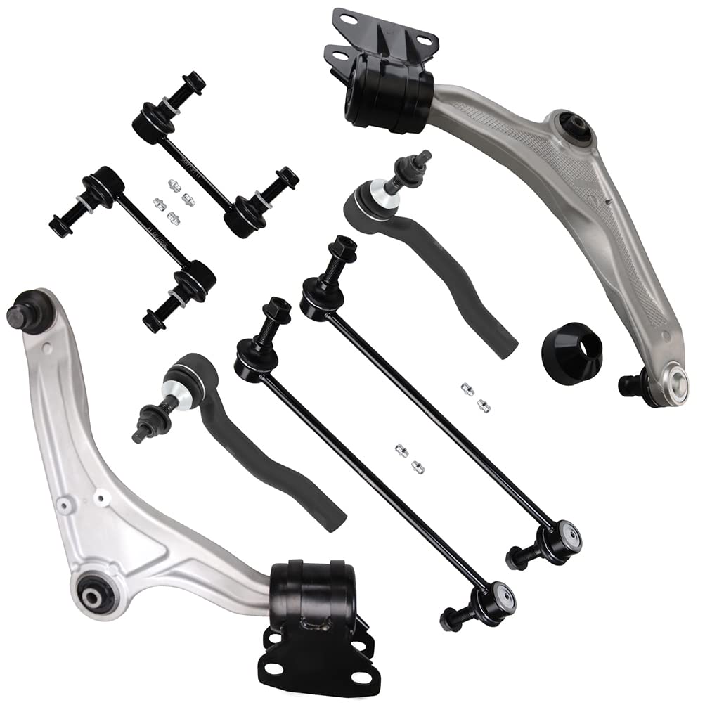 Scitoo 8Pcs Suspension Kit Front Lower Control Arm And Ball Joints Outer Tie Rod Ends Sway Bar Links Fit For 2013-2017 For Ford Fusion 2013-2018 For Lincoln Mkz