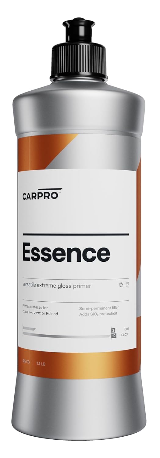 Carpro Essence: Extreme Gloss Primer - Sio2 Protection, Nano-Tech Quartz, Remove Swirls & Build Clear Coat Thicker, Primes Surface For Cquartz Or Reload, High Gloss Durable Resins - 500Ml (17Oz)