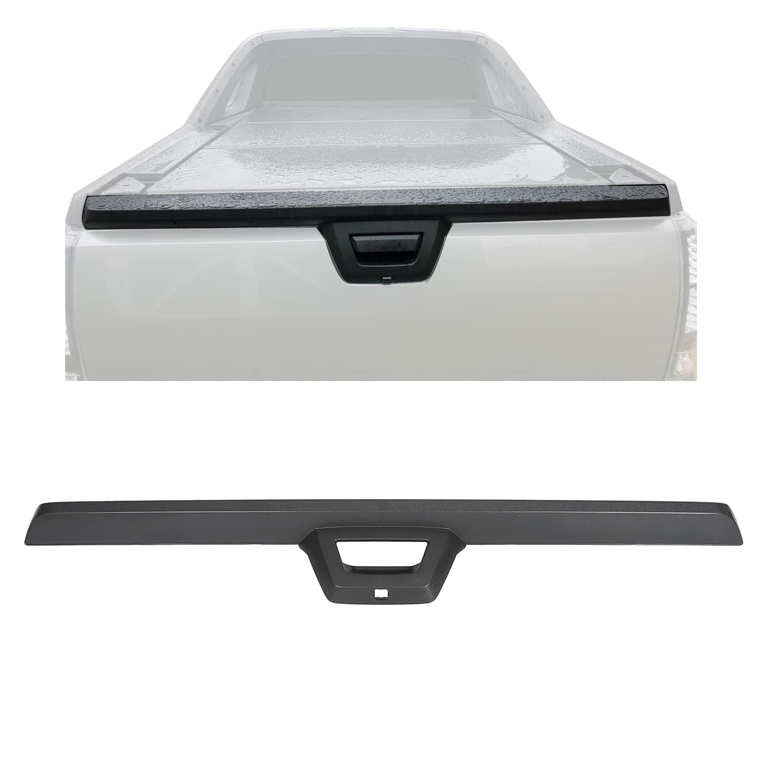 KUAFU Rear Tailgate Cover Cap for 2007-2013 Chevy Avalanche/Cadillac Escalade EXT - Black Molding Trim Protector GM1994113