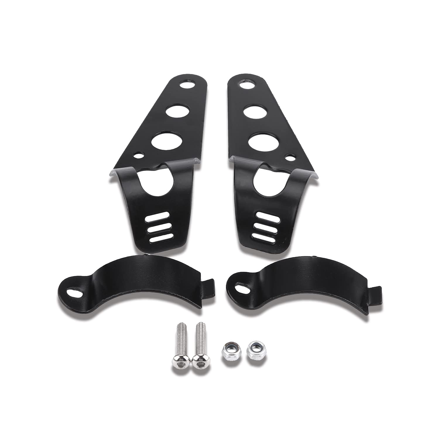 Keenso 33-45Mm Fork Headlight Mounting Bracket, Universal Motorcycle Headlight Bracket Fork Tube Clamp Kit For Chopper Cafe Racer (Black)
