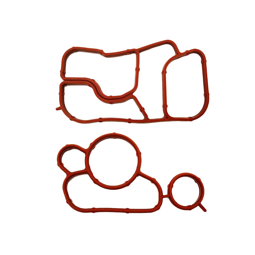 Ragbuscle 2Pcs 06J115441 06J117070, Engine Oil Cooler Gaskets, Compatible With Audi A3 A4 A4 Allroad A5 A6 Allroad Q3 Q5 S3 Tt, Compatible With Porsche Macan, Compatible With Vw