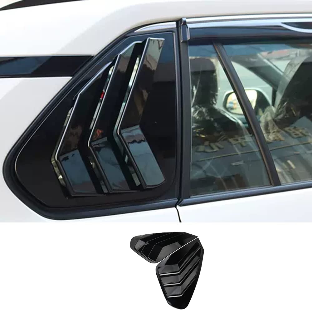 Eridanus Auto Accessories Fit For Rav4 2024 2023 2022 2021 2020 2019 Rear Side Window Louvers Air Vent Scoop Shades Cover Blinds Trim (Glossy Black) Abs 2 Pcs