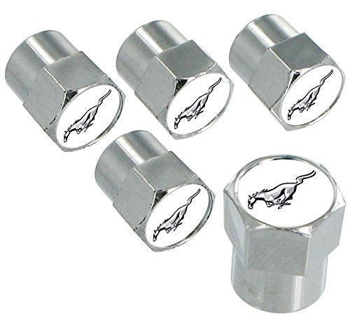 License Frame Inc. Ford Mustang Silver Pony Chrome Valve Cap Covers