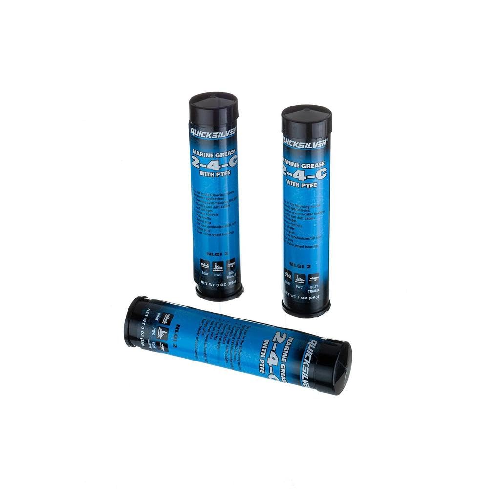 Quicksilver 802861Q1 2-4-C Marine Grease/Lubricant With Ptfe - 3 Oz. Cartridge