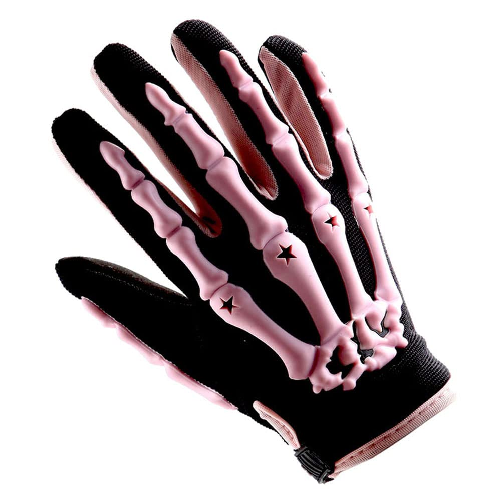 1Storm Adult Motocross Gloves Motorcycle Bmx Mx Atv Dirt Bike Bicycle Skeleton Cycling Gloves Pink