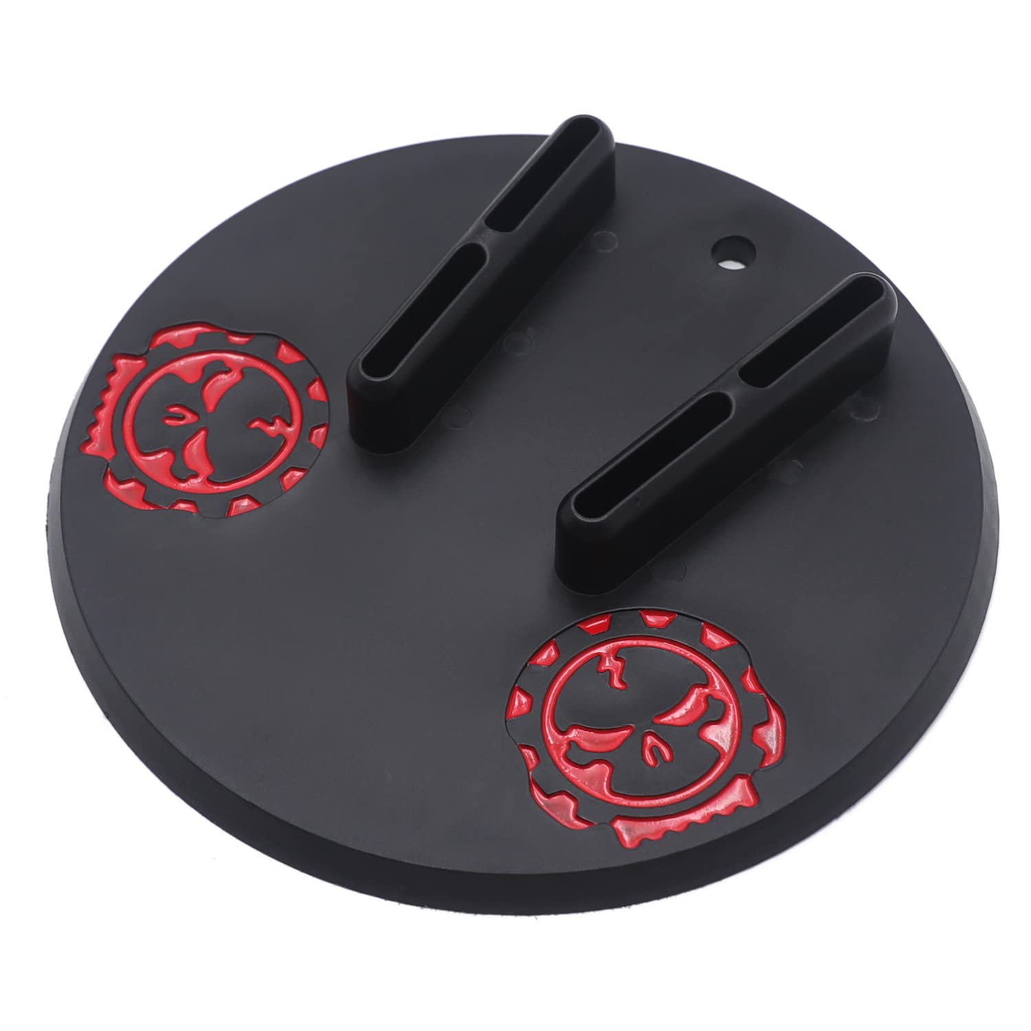 Httmt- Black Round Kickstand Sidestand Jiffy Stand Coaster Pad Compatible With H-D Touring Cruiser Sport Dirt [P/N:Mt253-001-Bk]