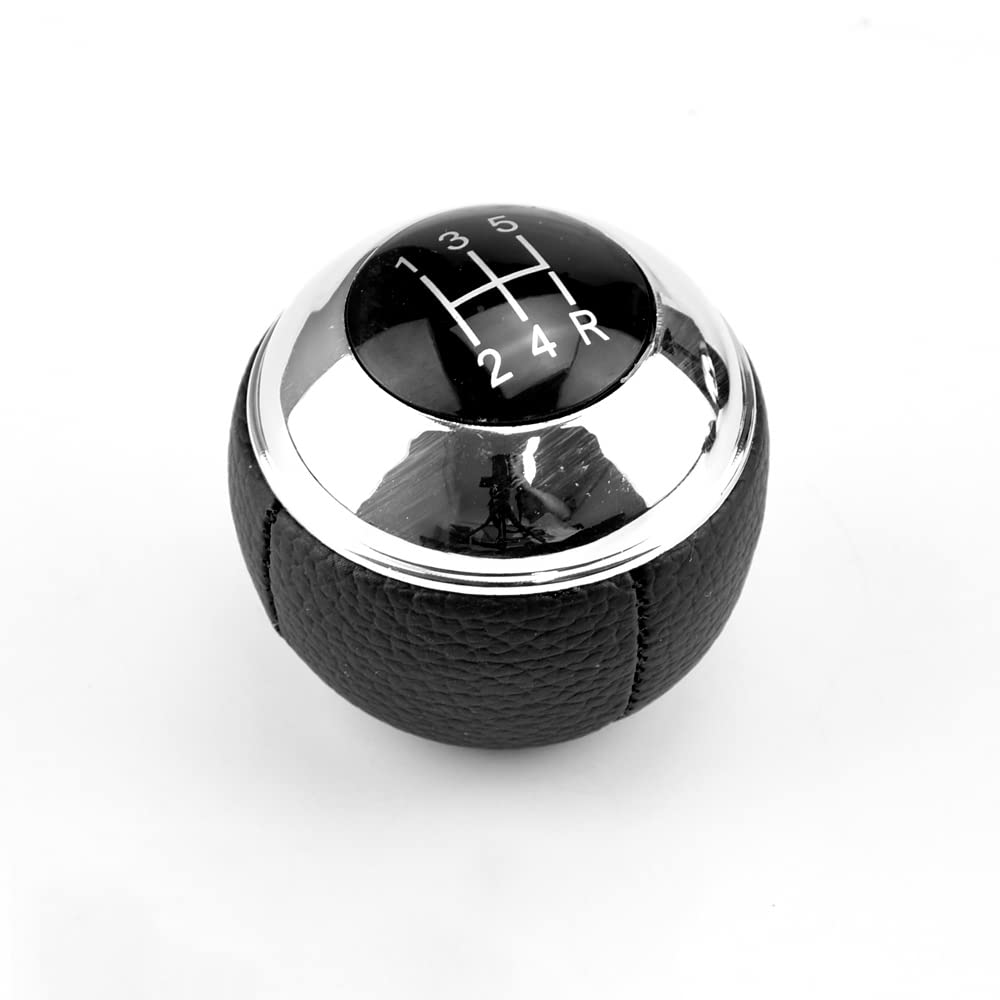 Qklsudua Car Styling Mt 5 Speed Chrome Gear Shift Knob Lever Shifter Handball Compatible With Mini R50 2000-2006 / Cabrio R52 R53 Cooper 2002-2008-Black