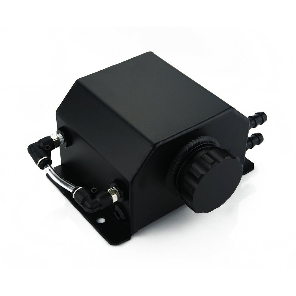 Heinmo Auto Coolant Radiator Tank Coolant Reservoir Tank Overflow Expansion Tank With Drain Plug 1L Aluminum Universal