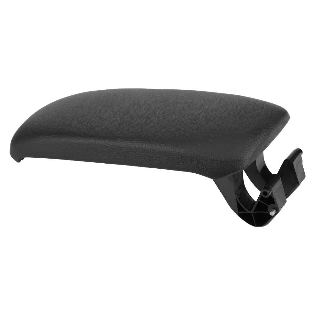 Qiilu Black Leather Center Console Armrest Lid Cover for Audi A3 8P/A5 2003-2013, Durable Fit, Stylish Protection
