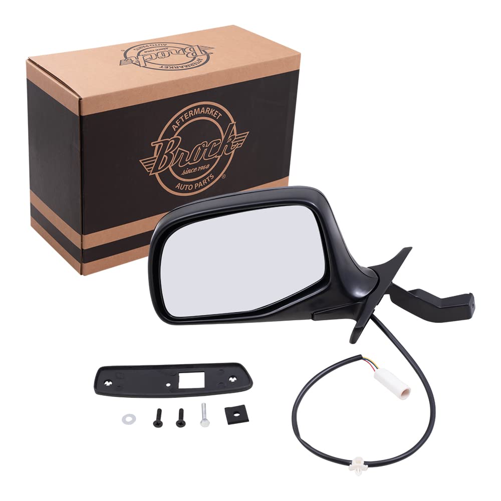 Replacement Driver Power Side View Mirror Black & Chrome Compatible With 1992-1996 F150 Pickup Truck F7Tz17682Baa