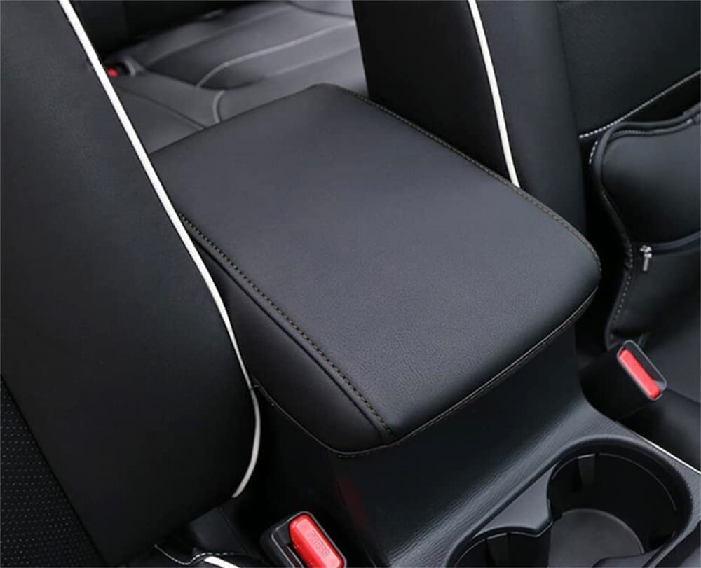 Auprite Center Console Cover For Mazda Cx5 2018-2023 2024, Auto Center Console Cover Pad Pu Leather Car Armrest Seat Box Cover Protector For Mazda Cx5 Accessories (Black With Black Stitches)