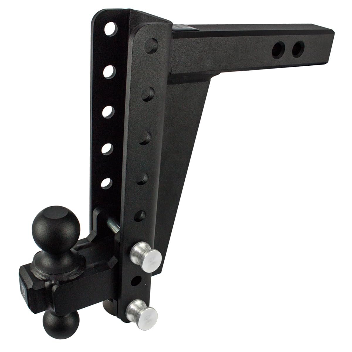 Bulletproof Hitches - 2.0' Adjustable Heavy Duty Trailer Hitch (22,000 Lb. Rating) - 10' Drop/Rise Trailer Hitch With 2' & 2-5/16' Dual Ball - Powder Coat, Solid Steel, Corrosion-Resistant