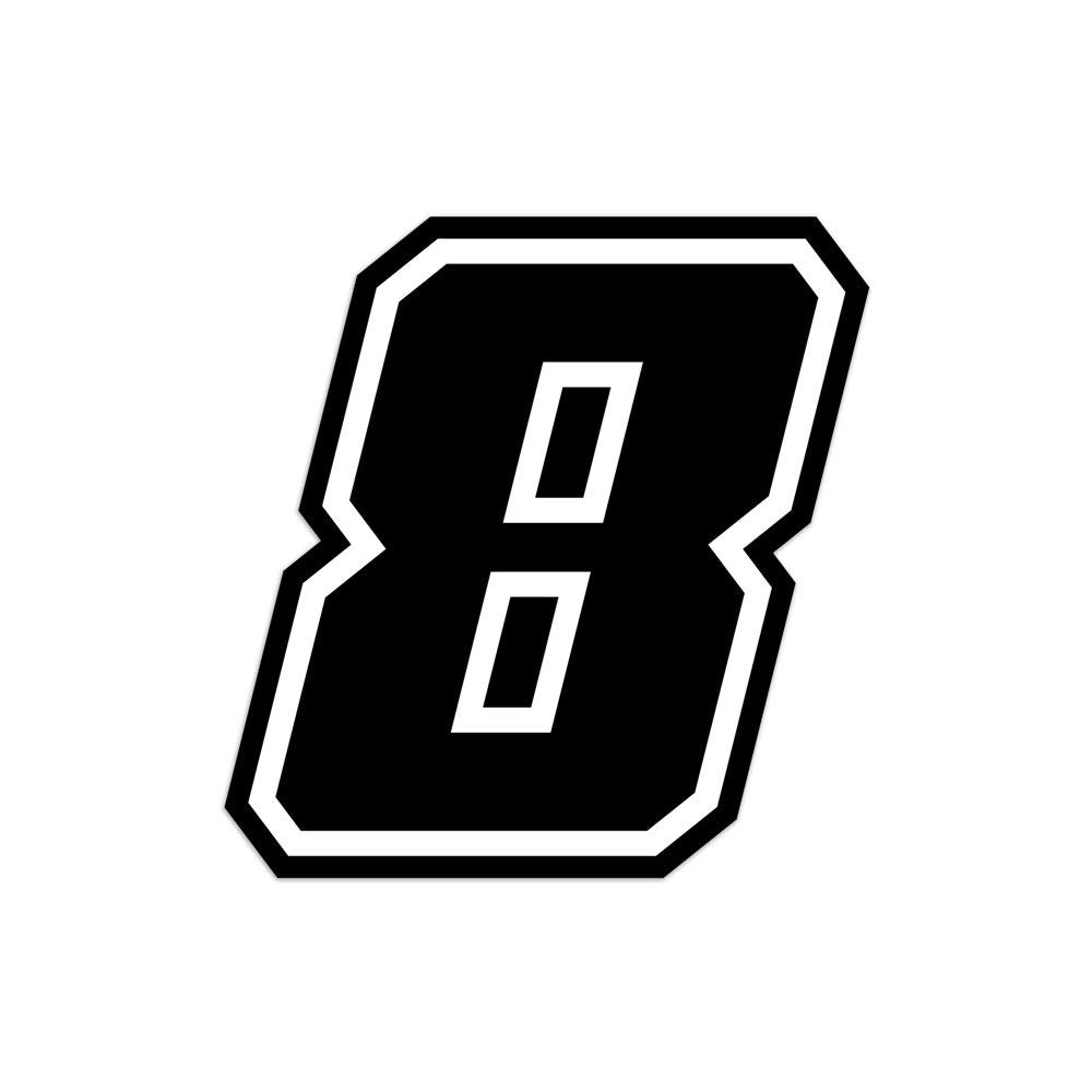 4R Quattroerre.It 13378 Racing Number 8 Moto Gp, Black, 10 X 10 Cm