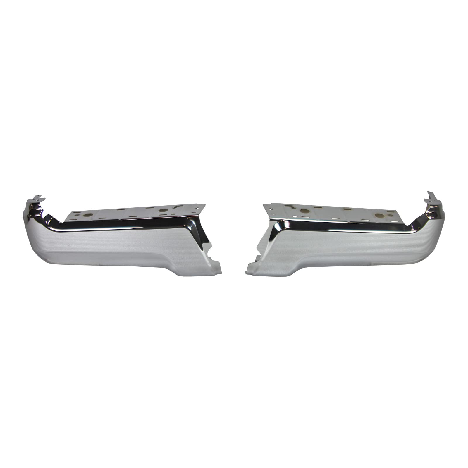 Bumpers That Deliver - Chrome, Steel Pair Of Rear Bumper Face Bar Ends Compatible With 2017-2022 Ford F-250 F-350 Super Duty 17-22, Fo1102386