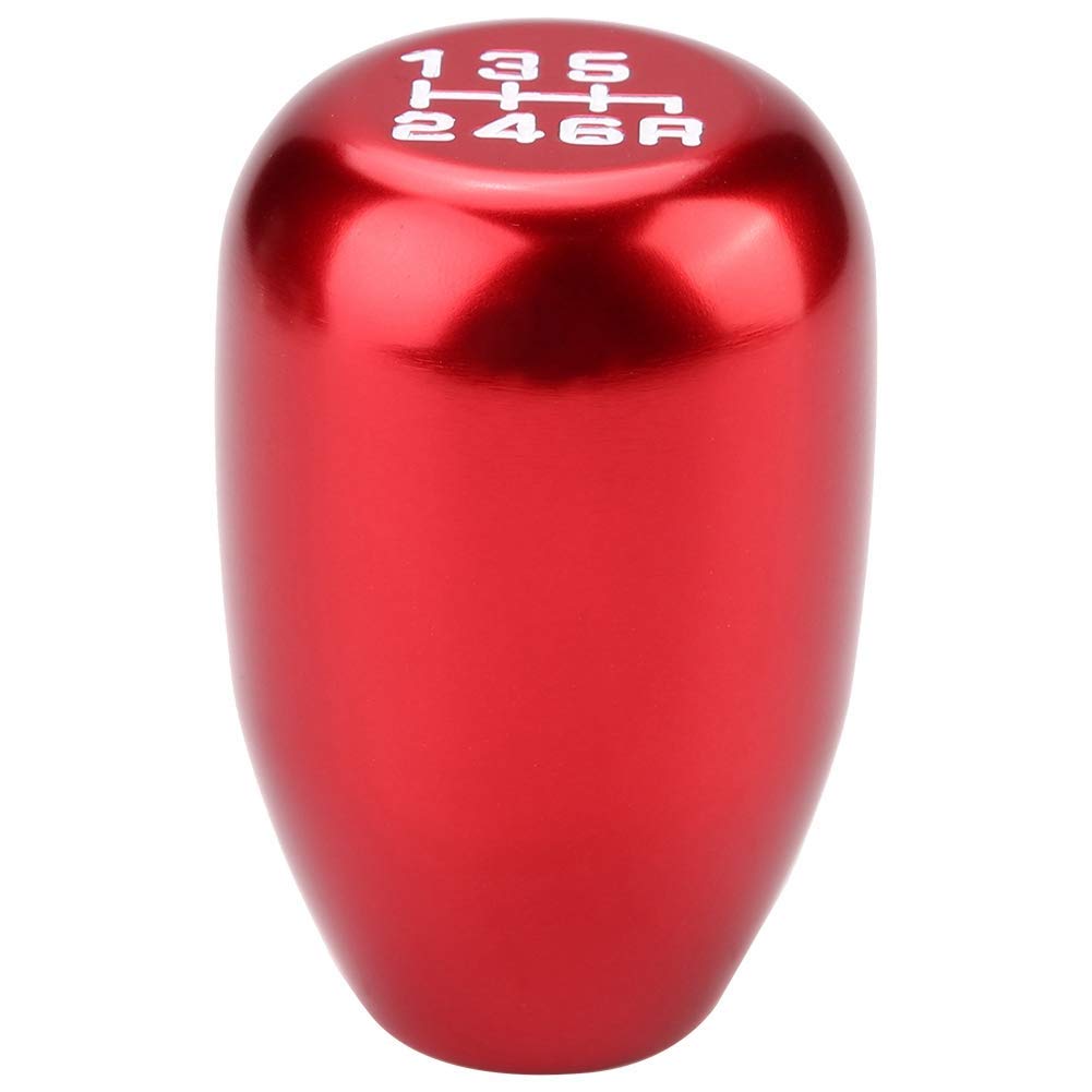 Qiilu Universal Shifter Knobs, Car 6 Speed Manual Gear Shift Lever Knob Stick Head, Shifter Knob(Red)